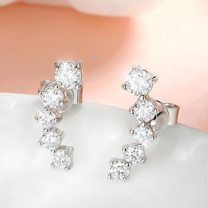Brinco Rota de Luz Moissanite em Prata Banhado a Ouro