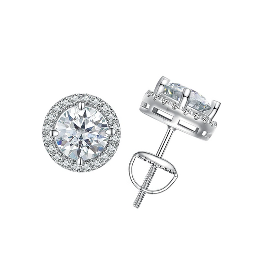 Brinco Sphere Moissanite Banhado a Ouro 18k