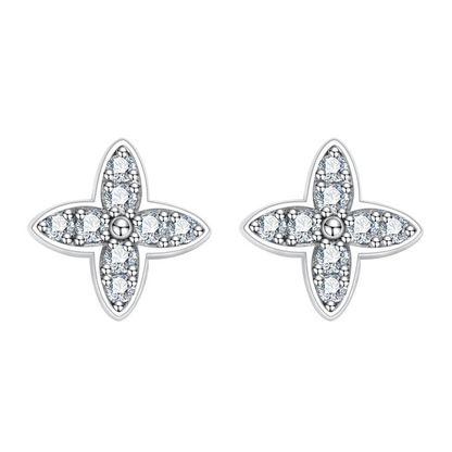 Brinco Pedras Cintilantes Moissanite Banhado a Ouro 18k