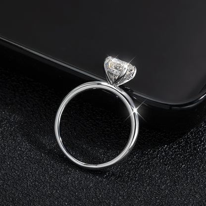 Anel Solitário Oval Moissanite Slim