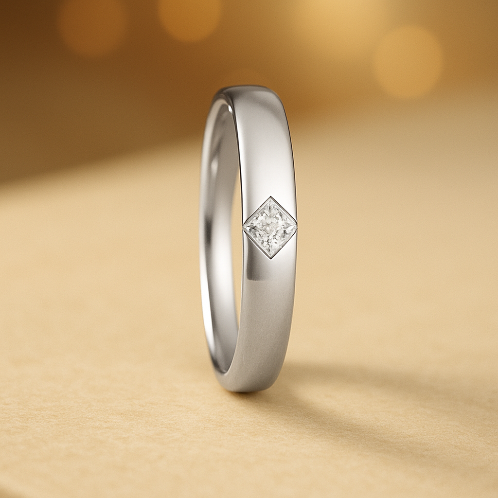 Aliança 15 Pontos Princesa Moissanite Banhada a Ouro 18k