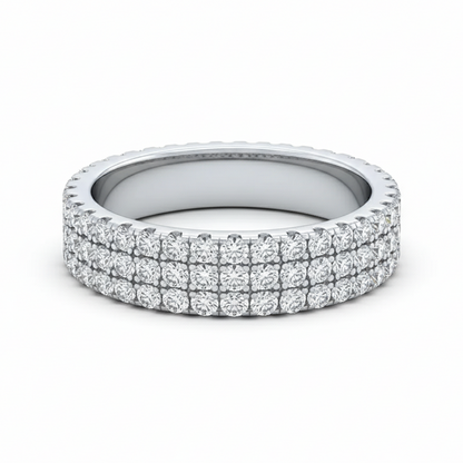 Aliança Moissanites Cravejados Banhada a Ouro 18k