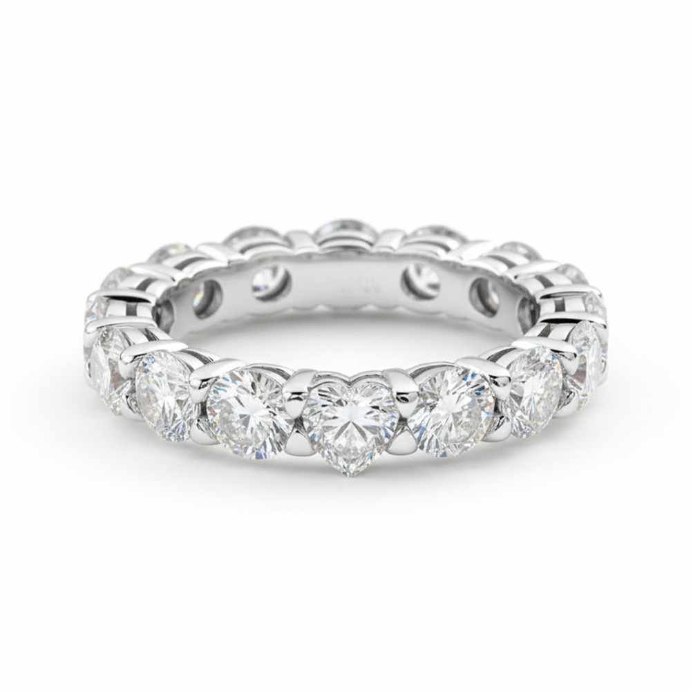 Aliança Fiel Amor 480 Pontos Moissanite Banhada a Ouro 18k