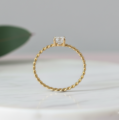 Anel Solitário Orion Moissanite 3mm em Ouro 18k