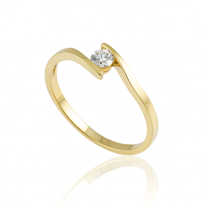 Anel Solitário Polaris Moissanite 3mm em Ouro 18k