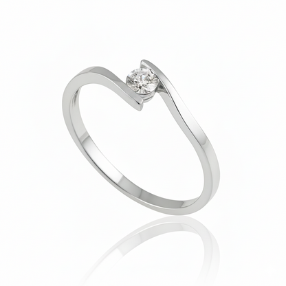 Anel Solitário Polaris Moissanite 3mm em Ouro 18k