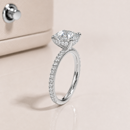 Anel Coroa de Luz Moissanite Banhado a Ouro 18k