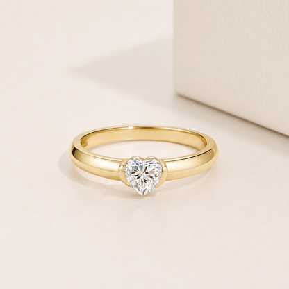 Anel Essência do Amor Moissanite Banhado a Ouro 18k