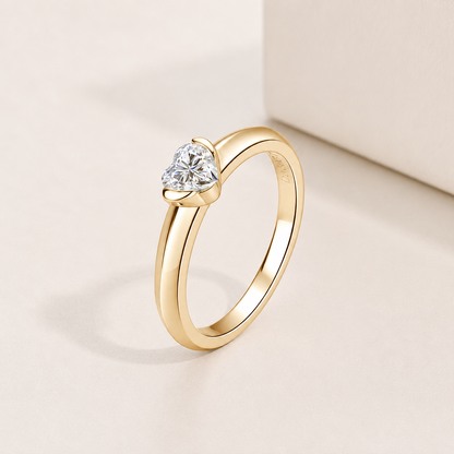 Anel Essência do Amor Moissanite Banhado a Ouro 18k