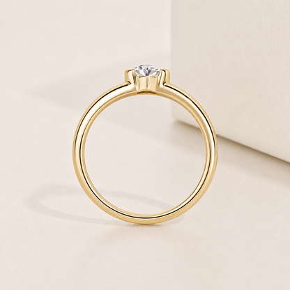 Anel Essência do Amor Moissanite Banhado a Ouro 18k