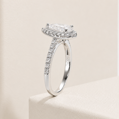 Anel Gota Moissanite Cravejado Banhado a Ouro 18k