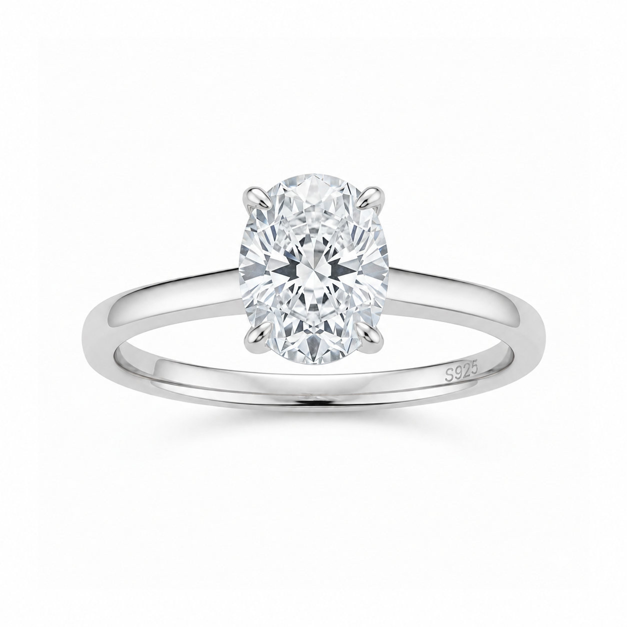 Anel Elegância Oval Moissanite Banhado a Ouro 18k