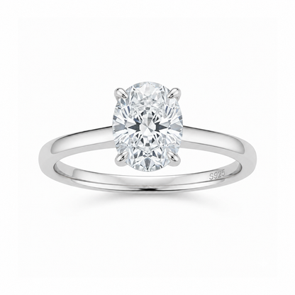 Anel Elegância Oval Moissanite Banhado a Ouro 18k