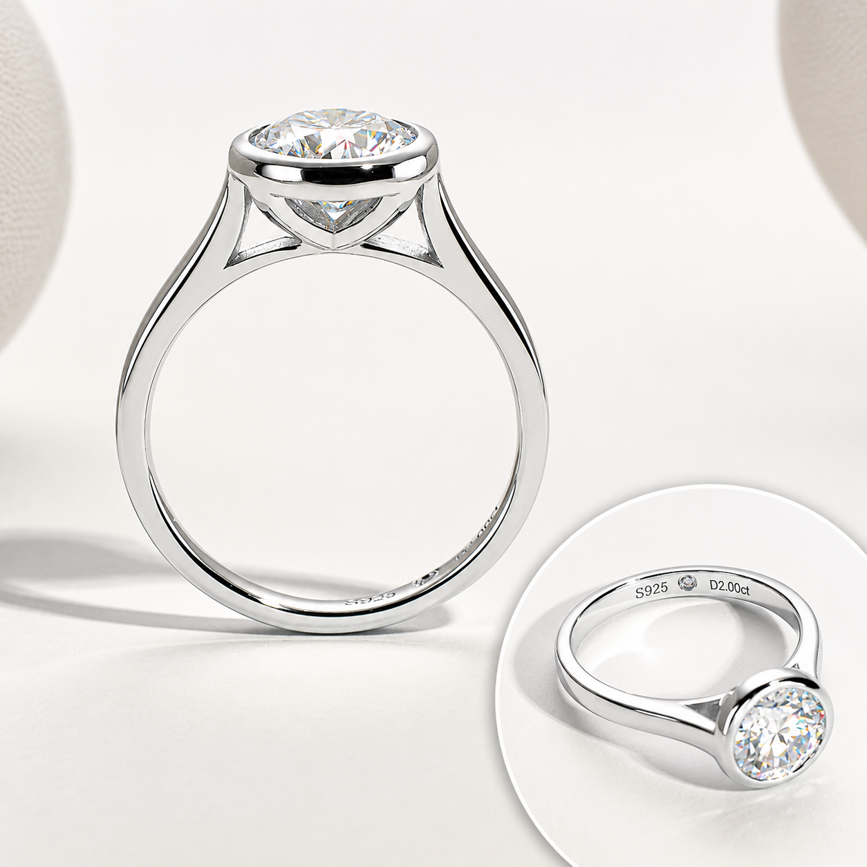 Anel Ponto de Luz Moissanite Banhado a Ouro 18k