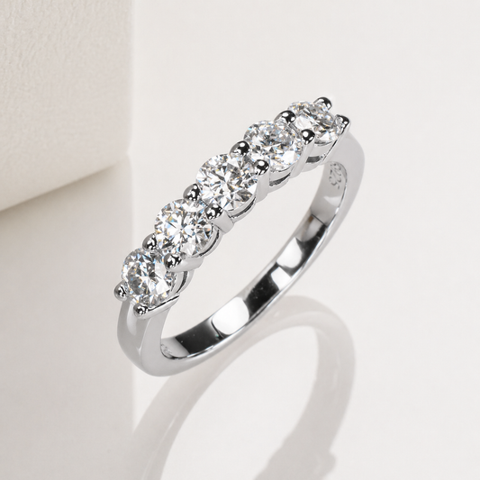 Anel Quintessência Moissanite Banhado a Ouro 18k