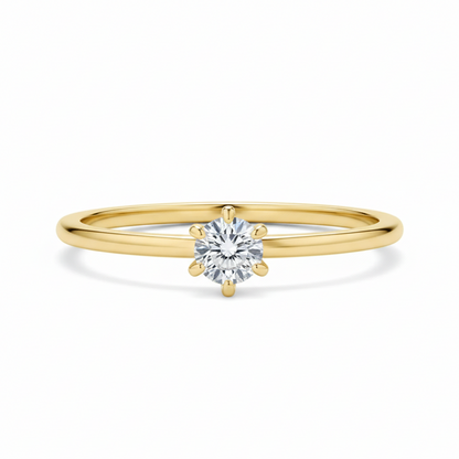 Anel Solitário Sereno Moissanite Banhado a Ouro 18k