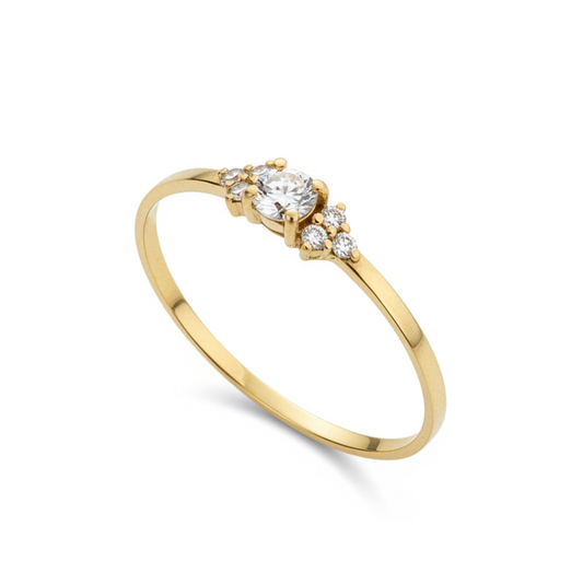 Anel Solitário Antares Moissanite 3mm em Ouro 18k