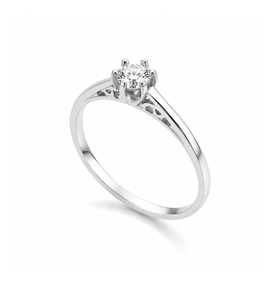 Anel Solitário Aurora Moissanite 3,5mm em Ouro 18k