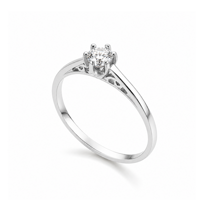 Anel Solitário Aurora Moissanite 3,5mm em Ouro 18k