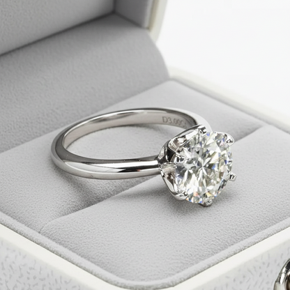 Anel Solitário Brilhante Moissanite Banhado a Ouro 18k