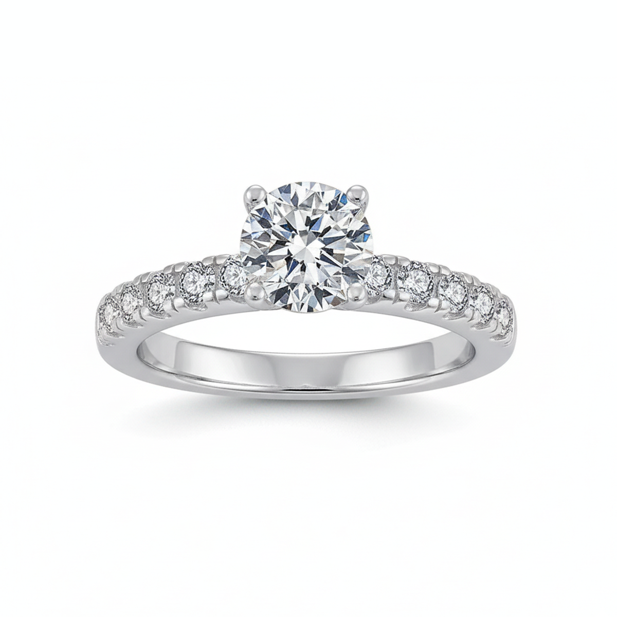 Anel Solitário Vértice Moissanite Banhado a Ouro 18k