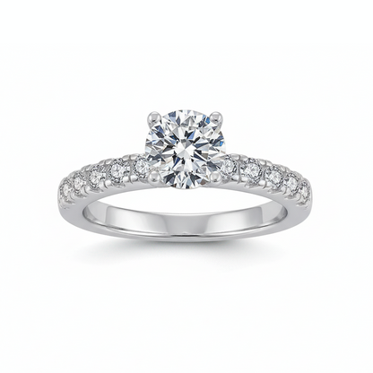 Anel Solitário Vértice Moissanite Banhado a Ouro 18k