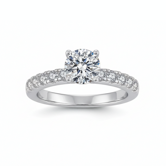 Anel Solitário Vértice Moissanite Banhado a Ouro 18k