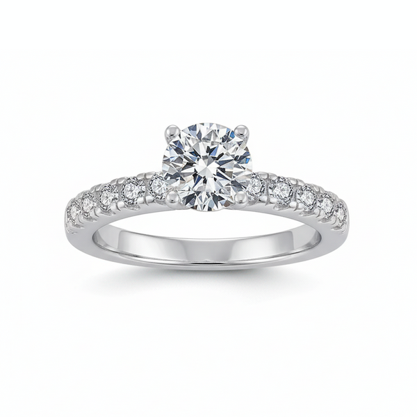Anel Solitário Vértice Moissanite Banhado a Ouro 18k