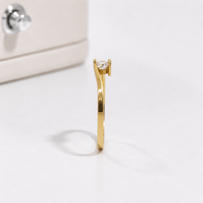 Anel Solitário Polaris Moissanite 3mm em Ouro 18k