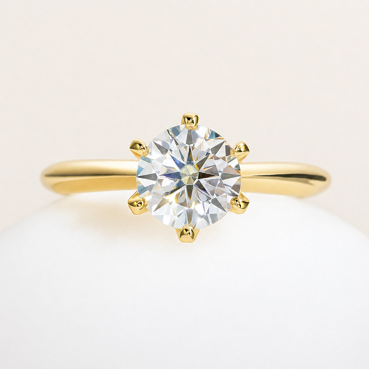 Anel Solitário Moissanite Gold Banhado a Ouro 18k