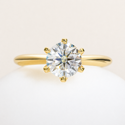 Anel Solitário Moissanite Gold Banhado a Ouro 18k