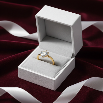 Anel Solitário Solara Moissanite em Ouro 18k