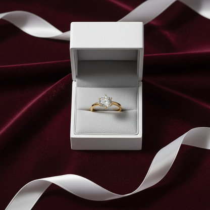 Anel Solitário Solara Moissanite em Ouro 18k