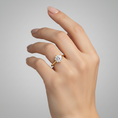 Anel Solitário Solara Moissanite em Ouro 18k
