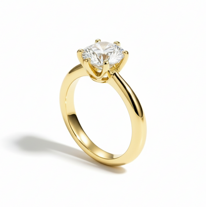 Anel Solitário Solara Moissanite em Ouro 18k