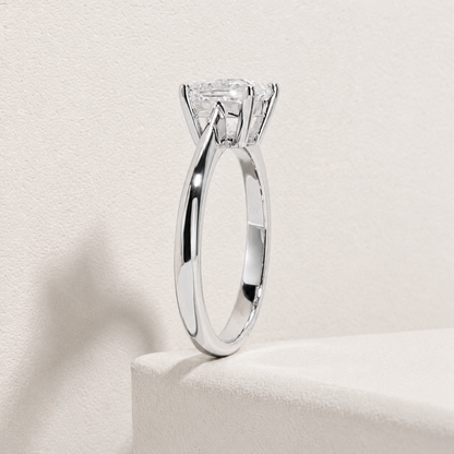 Anel Solitário Princess Moissanite Banhado a Ouro 18k