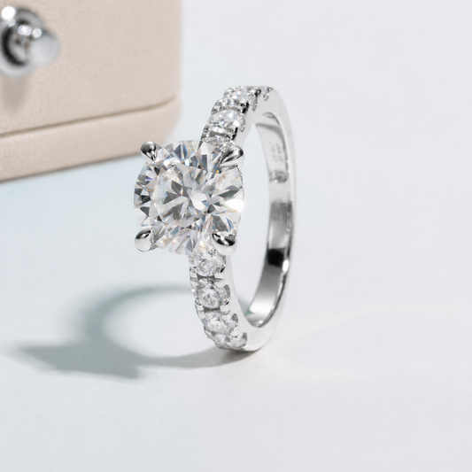 Anel Solitário Real Moissanite Banhado a Ouro 18k