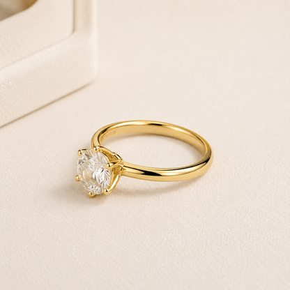 Anel Solitário Solara Moissanite em Ouro 18k