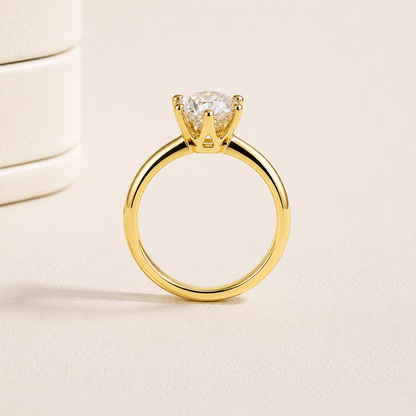 Anel Solitário Solara Moissanite em Ouro 18k