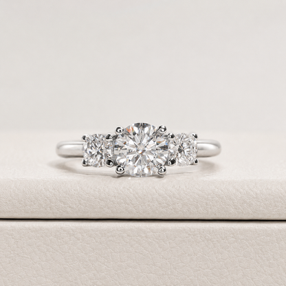 Anel Triplo Brilho Moissanite Banhado a Ouro 18k