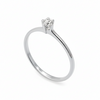 Anel Solitário Vega Moissanite 2mm em Ouro 18k