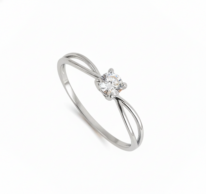 Anel Solitário Veneza Moissanite 3,5mm em Ouro 18k