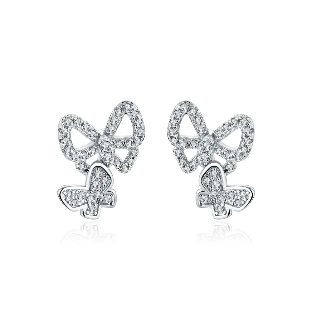 Brinco Borboletas Moissanite - Loratta 
