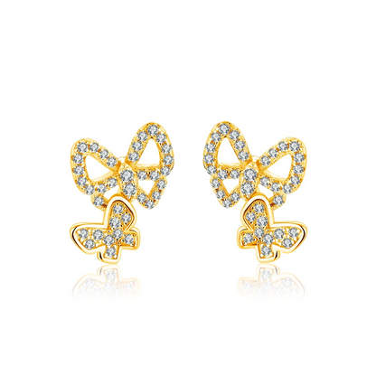 Brinco Borboletas Moissanite - Loratta 