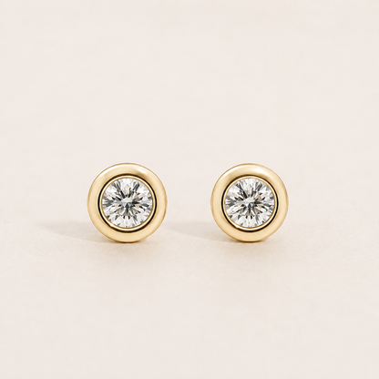 Brinco Ponto Brilhante Moissanite Banhado a Ouro 18k