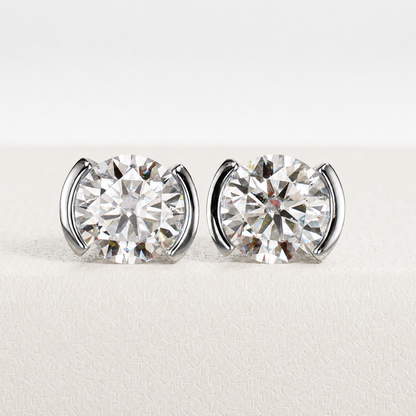 Brinco Ponto de Luz Moissanite Banhado a Ouro 18k