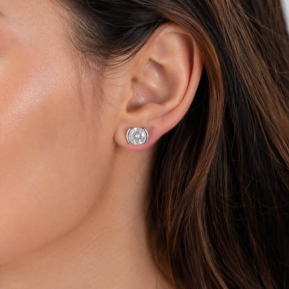 Brinco Ponto de Luz Moissanite Banhado a Ouro 18k