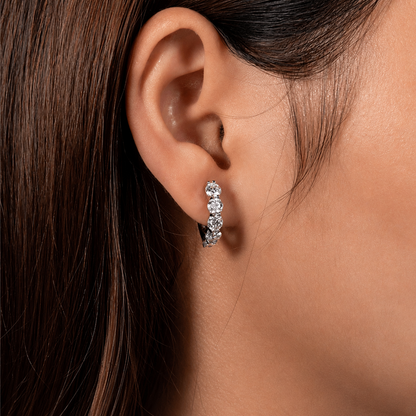 Brinco Quinteto Moissanite Banhado a Ouro 18k