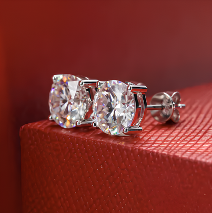 Brinco Solitário Haste Moissanite Banhado a Ouro 18k