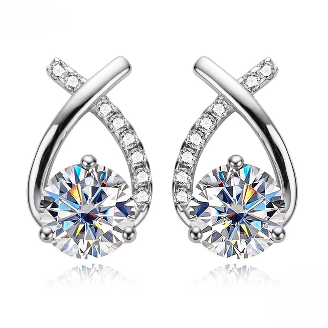 Brinco Petala de Luz Moissanite Banhado a Ouro 18k